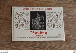 ETIQUETTE D'ALASCE RIESLING CUVEE BARTHOLDI - Riesling