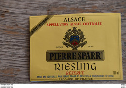 ETIQUETTE D'ALASCE RIESLING PIERRE SPARR - Riesling