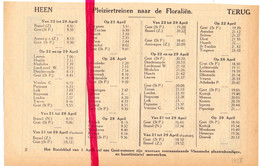 Orig. Knipsel Coupure Tijdschrift Magazine - Dienstregeling Trein Floraliën Gent - Brussel - 1928 - Europa