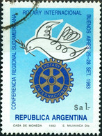 ARGENTINA, ROTARY INTERNAZIONALE, 1983, 1 $a, FRANCOBOLLO USATO Mi:AR 1653, Scott:AR 1444, Yt:AR 1380 - Usati
