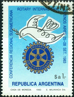 ARGENTINA, ROTARY INTERNAZIONALE, 1983, 1 $a, FRANCOBOLLO USATO Mi:AR 1653, Scott:AR 1444, Yt:AR 1380 - Usati