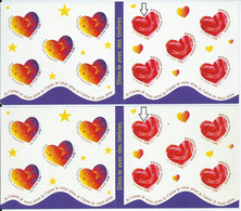 [46] Variété : Carnets N° BC3221A Saint-Valentin Rouge Clair Sur 5 Timbres + Carnet Normal  ** - Cuadernillos