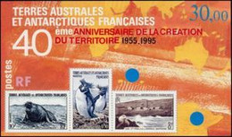Terres Australes Et Antarctiques Françaises (TAAF) - 40ème Anniv. De La Création Du Territoire - Hojas Bloque