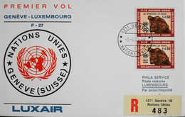 Nations Unies > Office De Genève > Premiers Vols > LUXAIR Lettre RC. GENEVE-LUXEMBOURG En F-27 Le 2 Avril 1971 - TBE - Cartas & Documentos