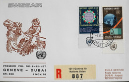 Nations Unies > Office De Genève > Lettre RC. Premier Vol > SWISSAIR - GENEVE-DUBAÏ Par DC-8-62-JET Le 1er Nov 1976 -TBE - Brieven En Documenten
