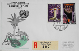 Nations Unies > Office De Genève > Lettre RC. Premier Vol > SWISSAIR - GENEVE-ORAN Ligne Directe Le 1er Avril 1976 -TBE - Storia Postale
