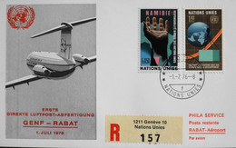 Nations Unies > Office De Genève > Lettre RC. Premier Vol > SWISSAIR - GENEVE-RABAT Ligne Directe Le 1er.07.1976 -TBE - Covers & Documents