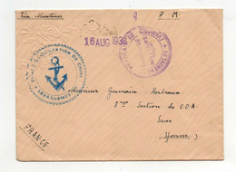 !!! CACHETS CORPS D'OCCUPATION DE CHINE ET DETACHEMENT FRANCAIS DE CHANGHAI SUR LETTRE DE 1938 - Storia Postale