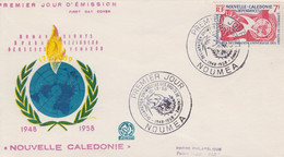 Enveloppe  FDC  1er  Jour   NOUVELLE  CALEDONIE  10éme  Anniversaire   Déclaration  Des  Droits  De  L' Homme  1958 - FDC