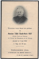 CARTE DE DECES - Monsieur L'Abbé Claude-Marie NOLY - 42 CHANGY - Photo Véritable - Obituary Notices