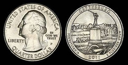 USA Quarter 1/4 Dollar 2011 P, Gettysburg - Pennsylvania, KM#494, Unc - 2010-...: National Parks