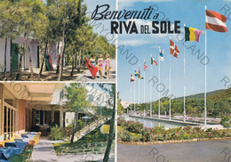 CARTOLINA  RIVA DEL SOLE-VILLAGGIO INTERNAZIONALE,GROSSETO,TOSCANA,VACANZA,ESTATE,SPIAGGIA,ANIMATA,VIAGGIATA 1966 - Grosseto