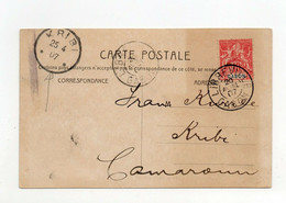 !!! GABON, CPA DE LIBREVILLE DE 1907 POUR KRIBI (CAMEROUN ALLEMAND) - Cartas & Documentos