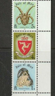 Isle Of Man 1980 MiNr. 145II, 180-1  Birds Peregrine Falcon Animals Manx Loaghtan Sheep Coat Of Arms 3v MNH** 1.20 € - Timbres