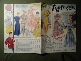 PROSPECTUS PUBLICITAIRE TOUTMAIN. 1955 DOUBLE FEUILLET SUR LES ENSEMBLES DES VACANCES 1955. - Fashion