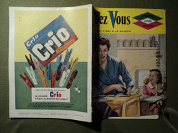 CHEZ VOUS N°5 D AVRIL 1958. DECORATION / CUISINE / ENTRETIEN SUJETS / ILLUSTRATEURS/ PHOTOS ET PUBS TELS VITRIFICATEUR V - Huis & Decoratie