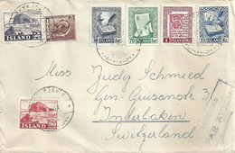 Airmail Brief  Reykjavik - Interlaken  (Satzfrankatur)             1953 - Lettres & Documents