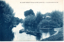 CPA SEBASTIEN SUR LOIRE 44 La Loire Entre Les Iles - Saint-Sébastien-sur-Loire