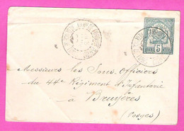 Enveloppe Carte De Visite Entier Postal 5 Cts Régence De Tunis Oblitérée Camp De Fondouk Djedid 1900 - Storia Postale