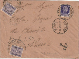 Italy. A64. Alghero. 1944. Annullo  ALGHERO *SASSARI*, Su Lettera Tassata In Arrivo Con C. 50 X 2 Segnatasse. BELLA. - Postage Due