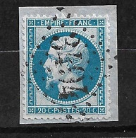 France   N°22 Oblitéré Sur Fragment   Gros Chiffres 3494 Saint Amarin Alsace Haut Rhin  B/T B  Voir Scans   - 1862 Napoléon III.