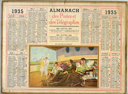 CALENDRIER GF 1935 - Repos En Transatlantique, Imprimerie Oller Puteaux - Grossformat : 1921-40