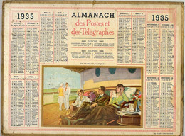 CALENDRIER GF 1935 - Repos En Transatlantique, Imprimerie Oller Puteaux - Tamaño Grande : 1921-40