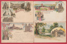 Bruxelles - 10 Cartes Postales Lithographies, Type Gruss , époque +/- 1900 ( Voir Verso ) - Loten, Series, Verzamelingen