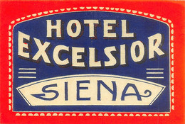 09457 "HOTEL EXCELSIOR - SIENA" ETICH. ORIG. HOTEL - Etiquettes D'hotels