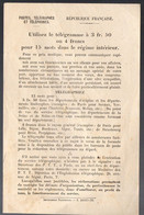 La Poste 1939 : "utilisez Le Télégramme à 3f50..."  (PPP27541) - Administraciones Postales