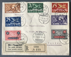 Suisse, Poste Aérienne N°3 à 9 Sur Enveloppe De Liestal 1.6.1926 Pour Paris - Rare - (B3933) - Autres & Non Classés