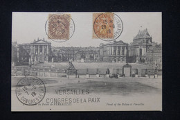 FRANCE - Oblitération Du Congrès De La Paix De Versailles Sur Type Blanc Sur Carte Postale En 1919 - L 92061 - 1877-1920: Semi-Moderne