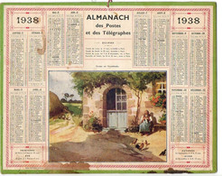 CALENDRIER GF 1938 - Ferme En Normandie, Dessin De M Renault, Imprimeur Oberthur Rennes - Formato Grande : 1921-40