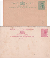 SIERRA LEONE - ENTIERS POSTAUX - 2 CARTES NEUVES (PETITE COUPURE Sur 1/2p) - Sierra Leone (...-1960)