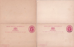 BAHAMAS - ENTIERS POSTAUX - 2 CARTES AVEC REPONSE PAYEE NEUVES - 1859-1963 Crown Colony