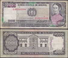 BOLIVIA - 1000 Pesos Bolivianos 1982 P# 167a America Banknote - Edelweiss Coins - Bolivie