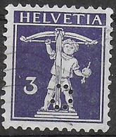 SVIZZERA - 1930 - TELL - 3 C - CARTA NORMALE - PERFIN (c) -  USATO (YVERT 241 - MICHEL 199x) - Gezähnt (perforiert)