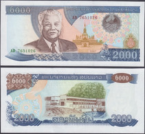 LAOS - 2000 Kip 1997 P# 33a Asia Banknote - Edelweiss Coins - Laos