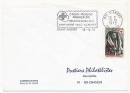 REUNION - Enveloppe Affr 15F + 5F Sepulchre De Tonnerre - OMEC Croix Rouge Française - St André 1973 - Cartas & Documentos