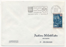 REUNION - Enveloppe Affr 20F + 7F Nicolas Mignard, L'Hiver - OMEC Croix Rouge Française - Le Port 1969 - Storia Postale