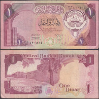 KUWAIT - 1 Dinar L.1968 (1980-91) P# 13d Asia Banknote - Edelweiss Coins - Koeweit