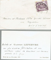 Carte De Visite Autographe D'Andrée Et Gaston Lefebvre, Rue De La Flache, La Croyère Vers Bois-d'Haine (janvier 1947) - Tarjetas De Visita