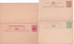 MAURITIUS - ENTIERS POSTAUX - 3 CARTES Dont 1 AVEC REPONSE PAYEE NEUVES - Mauritius (...-1967)