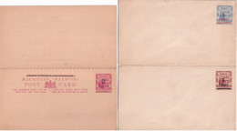 MAURITIUS - ENTIERS POSTAUX - 2 ENVELOPPES + 1 CARTE AVEC REPONSE PAYEE NEUVES - Maurice (...-1967)