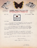 ENGLAND LONDON CAMBERWEll & DEVONCALE SCOTLAND COURRIER 1948  Gumeo Paper  Samuel JONES *X119  Butterfly Papillon - Royaume-Uni
