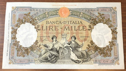 1000 Lire Regine Del Mare Fascio Roma 19 08 1940 Raro Ottimi Colori Ma Pressato Forellini E Timbro Al R. Bb+  LOTTO 2967 - 1.000 Lire