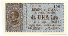 1 LIRA BUONO DI CASSA EFFIGE VITTORIO EMANUELE III 28/12/1917 FDS-/FDS - Andere