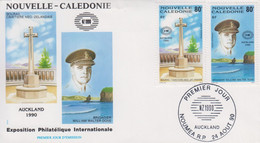 Enveloppe  FDC  1er  Jour   NOUVELLE  CALEDONIE   Exposition  Philatélique   NOUVELLE  ZELANDE   1990 - FDC