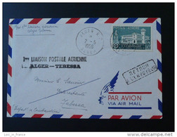 Lettre Premier Vol First Flight Cover Alger Tebessa Algérie 1956 - Covers & Documents