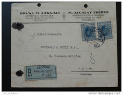 Lettre Recommandée Registered Cover Belgrade Pour Lyon 1927 - Lettres & Documents